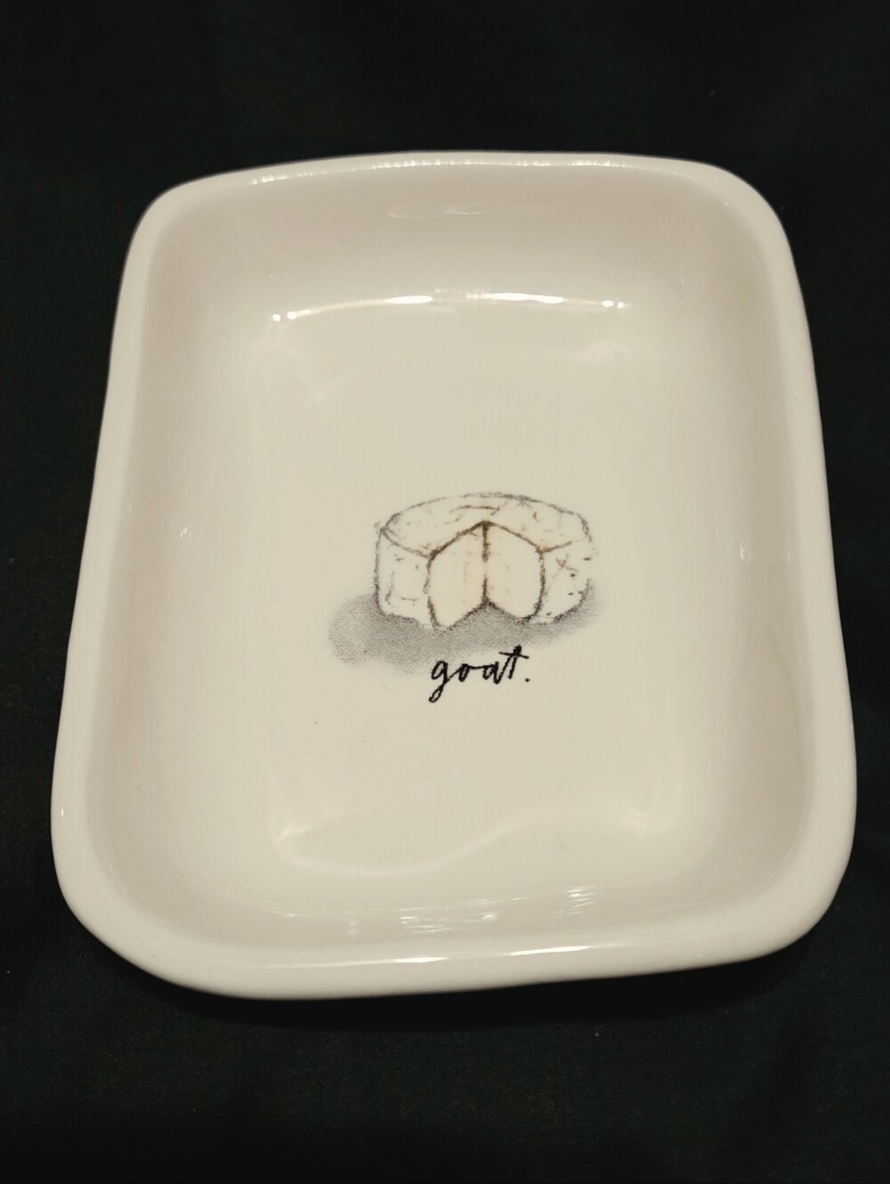 Ceramic Appetizer Dish Goat Cheese illustration by Rae Dunn by Magenta